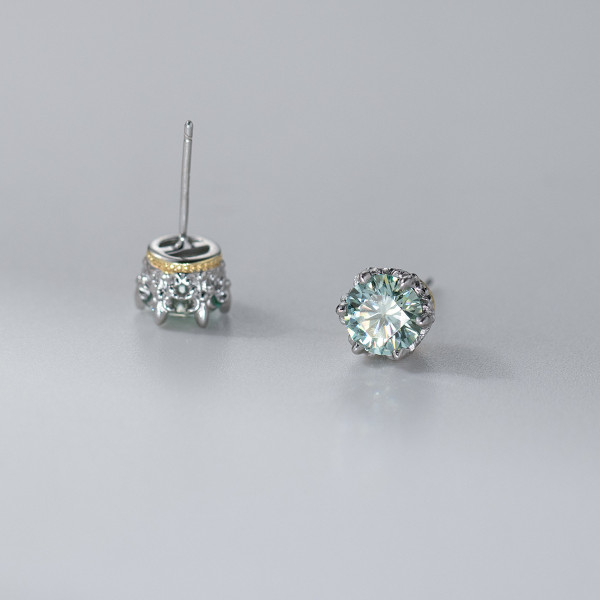 A46111 s925 sterling silver dainty elegant rhinestone stud earrings