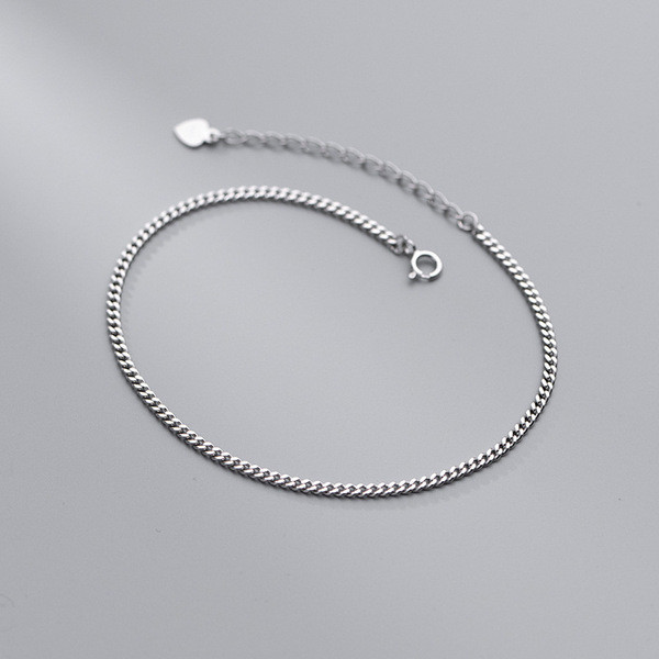 A34299 s925 sterling silver trendy simple anklet unique chi bracelet