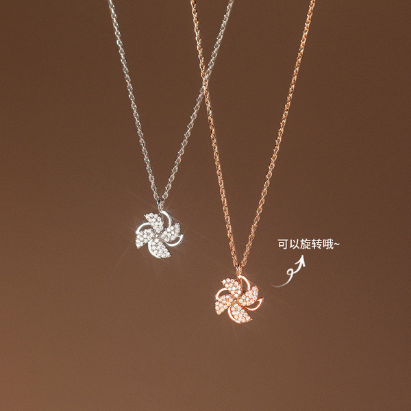 A33990 s925 sterling silver rhinestone necklace