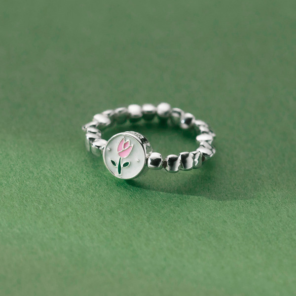 A38376 s925 sterling silver gold trendy sweet elegant ring