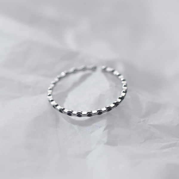 A36171 s925 sterling silver simple trendy rhombic black rhinestone ring