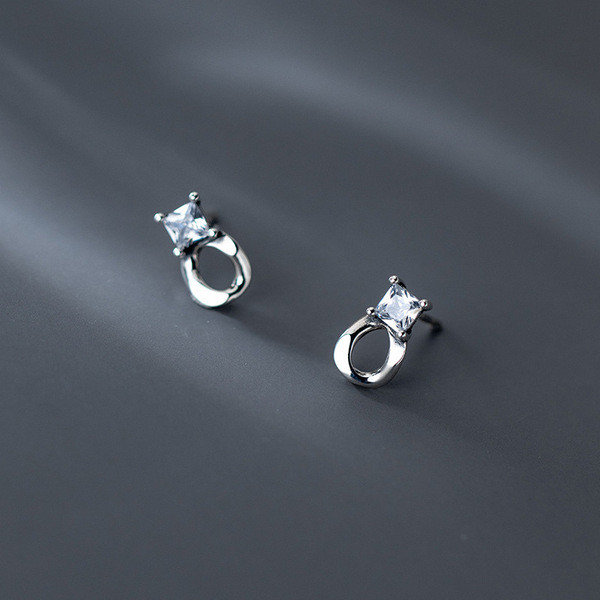 A33237 s925 sterling silver rhinestone earrings