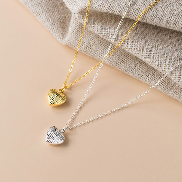 A44392 s925 silver trendy sweet unique heart necklace
