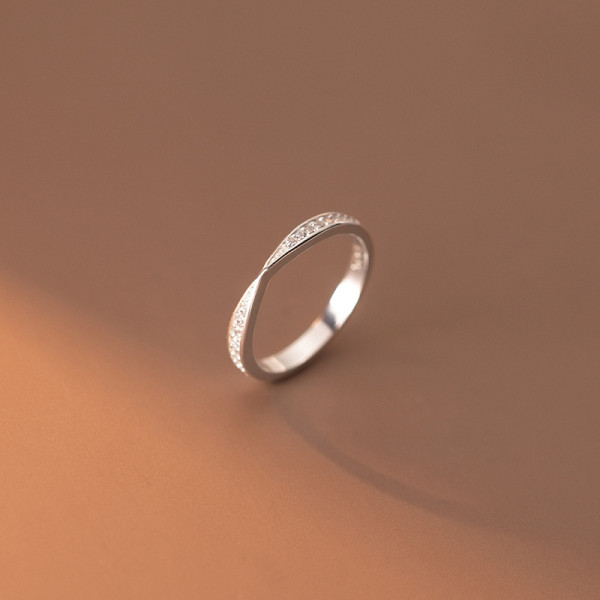 A35077 s925 sterling silver rhinestone ring