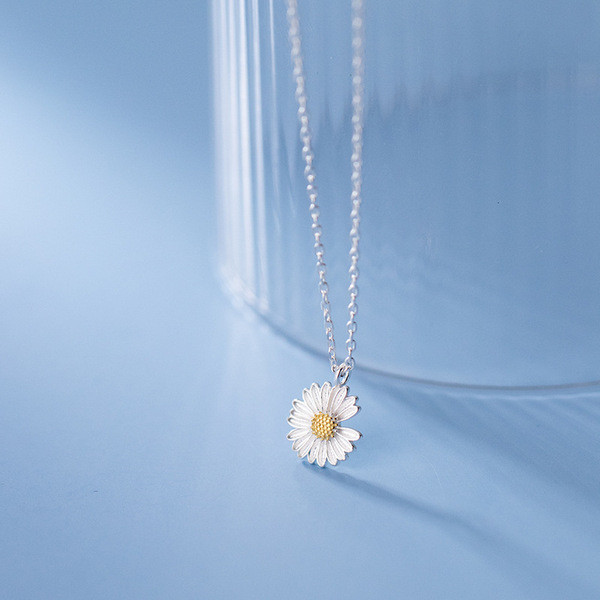 A31260 s925 sterling silver sweet daisy necklace