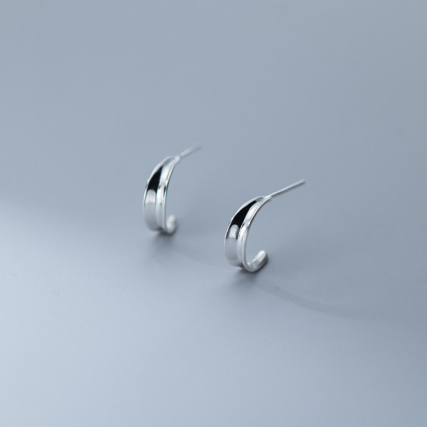 A35725 s925 sterling silver bar earrings