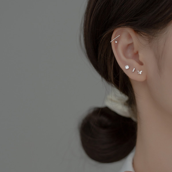A36360 s925 sterling silver simple trendy chic rhinestone rhinestone earrings