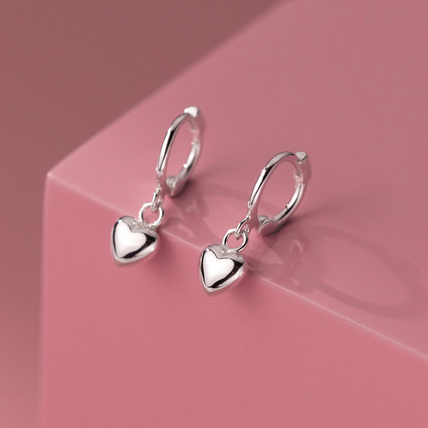 A38075 s925 sterling silver cute heart sweet earrings