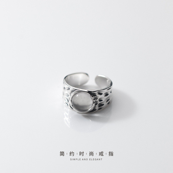 A34321 s925 sterling silver vintage silver irregular ring