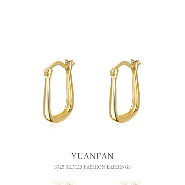 A37107 925 sterling silver vintage square simple chic earrings
