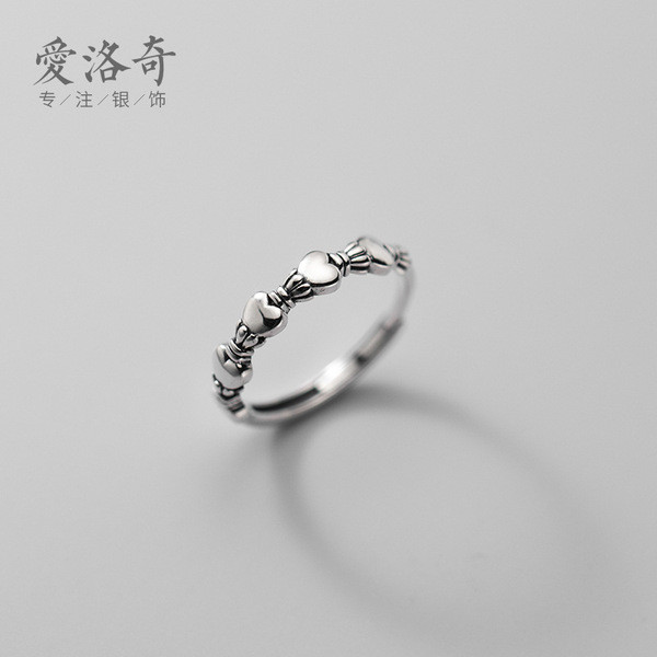 A33550 s925 sterling silver simple trendy thai silver heart chic ring