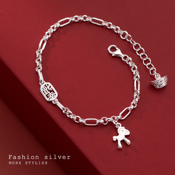 A30240 s925 sterling silver trendy hollowed bracelet