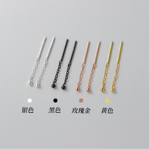 A43761 s925 silver trendy sweet dainty simple string ear line