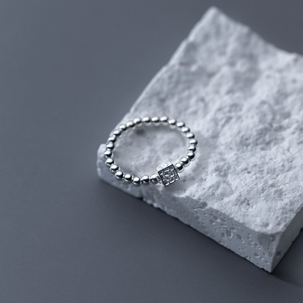 A35100 s925 sterling silver square ring