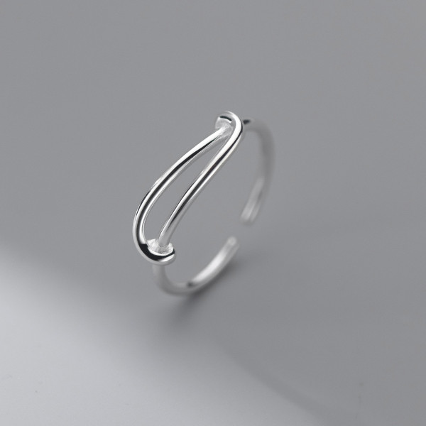A36550 s925 sterling silver hollowed simple adjustable ring