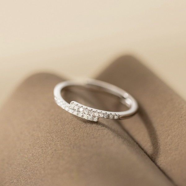 A45542 s925 sterling silver trendy sweet dainty rhinestone ring