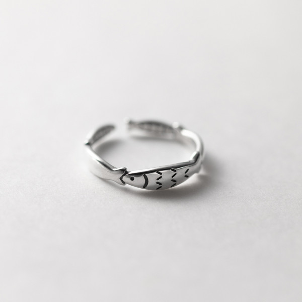 A40390 s925 silver adjustable simple thai unique ring