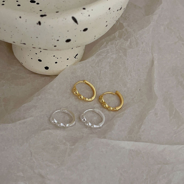 A40425 sterling silver stud simple elegant earrings