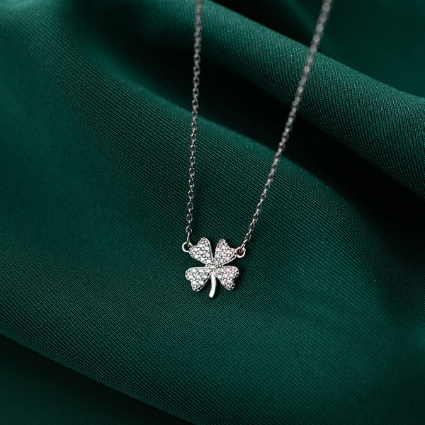 A34067 s925 sterling silver sweet flower necklace
