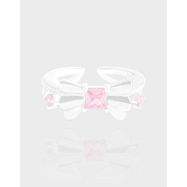 A41451 design butterfly pink cubic zirconia sterling silver s925 ring