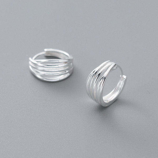 A40688 s925 sterling silver multilayer layered trendy design earrings
