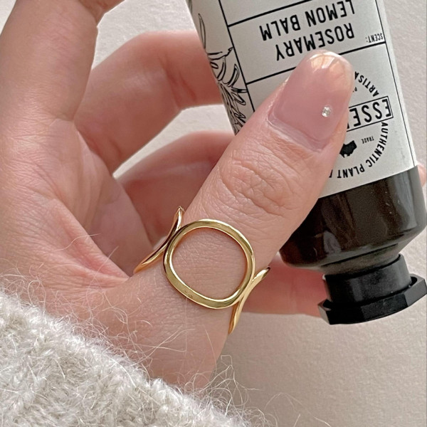 A46043 sterling silver simple fashion adjustable ring
