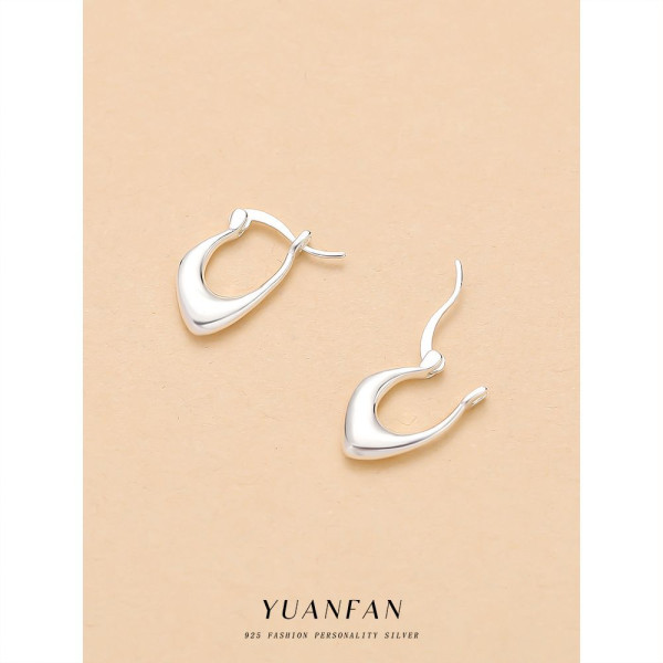 A42557 s925 sterling silver simple gold metal earrings