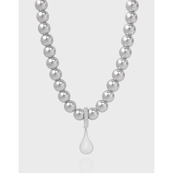 A42435 design teardrop pearl sterling silver s925 necklace