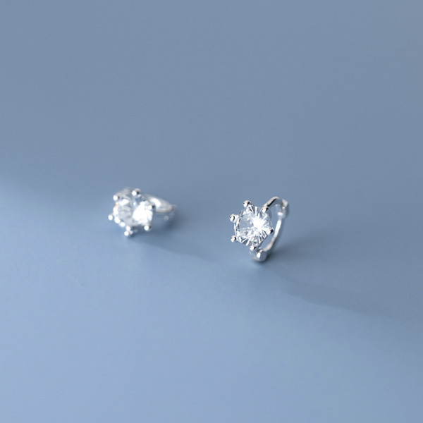 A35820 s925 sterling silver rhinestone simple chic trendy earrings