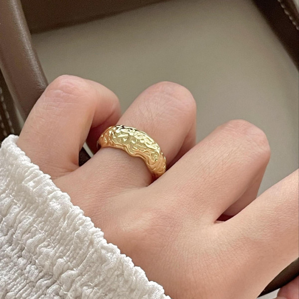 A46375 simple s925 sterling silver unique ring