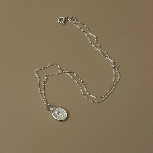 A39991 sterling silver flower simple necklace