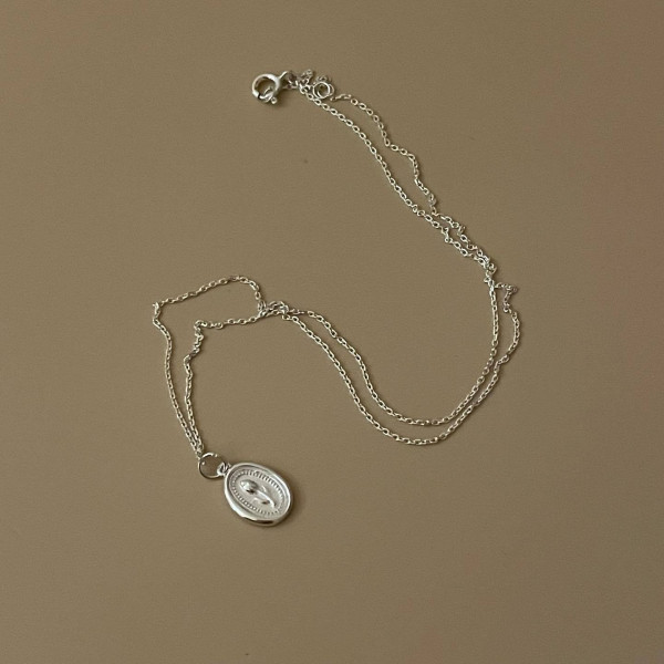 A39991 sterling silver flower simple necklace