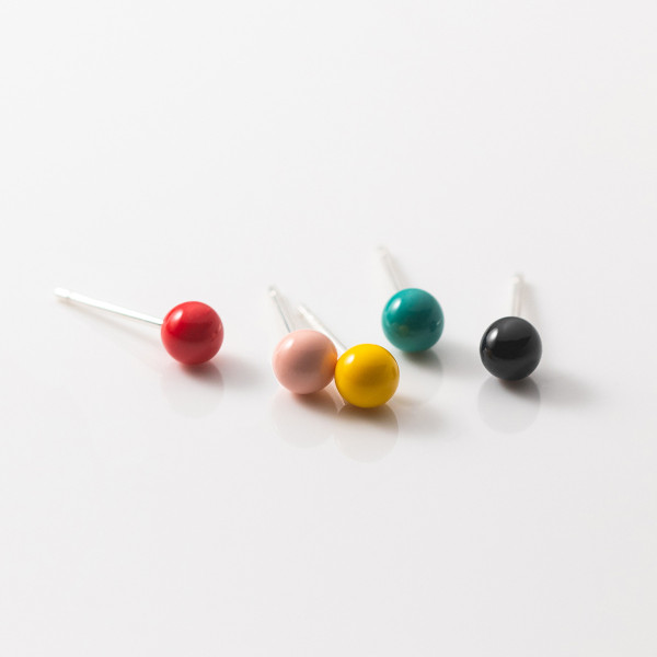 A37053 s925 sterling silver colorful circle earrings