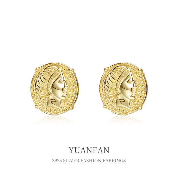 A37576 sterling silver vintage stud unique earrings