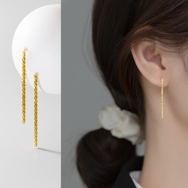 A35754 simples925 sterling silver starlight chain earrings