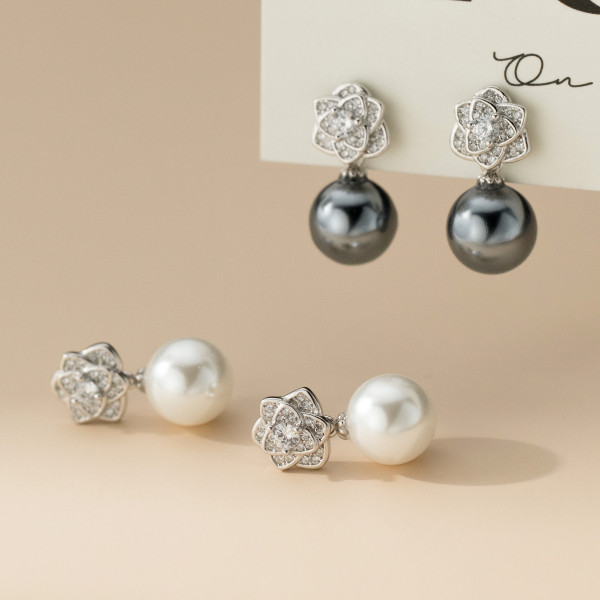 A43253 s925 sterling silver circle stud earrings