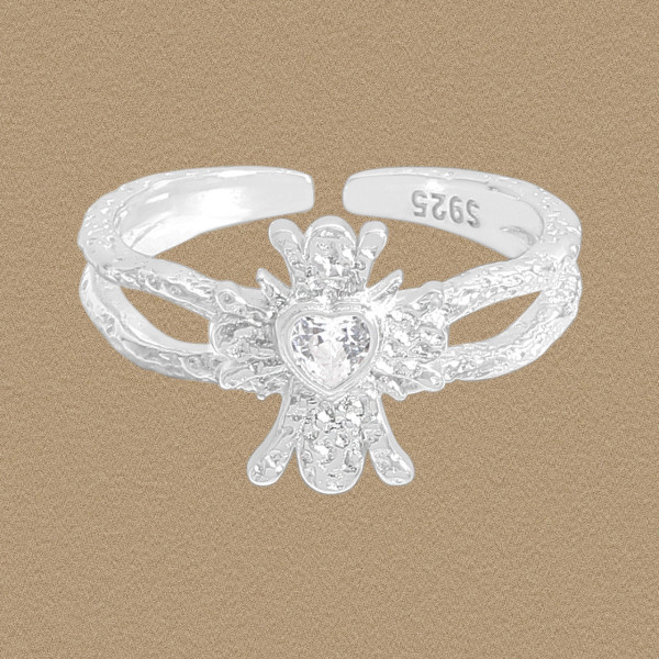 A45467 heart cubic zirconia sterling silver s925 heartshape ring