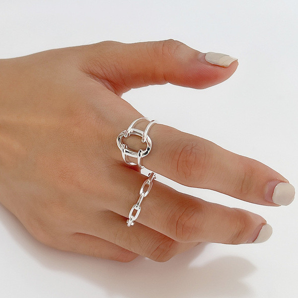 A33446 minimalist 925 sterling silver geometric ring