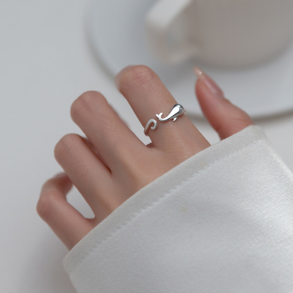 A36173 925 sterling silver sweet cute dolphin ring