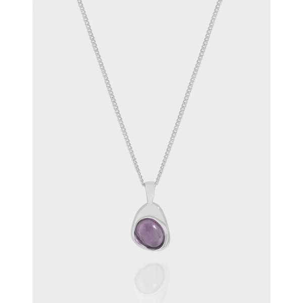 A40975 design geometric agate sterling silver s925 necklace