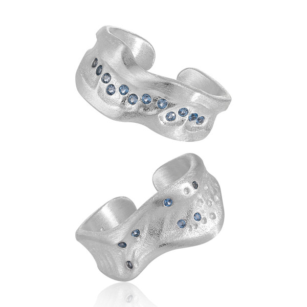 A43351 rhinestone simulated diamon silver unique design adjustable ring