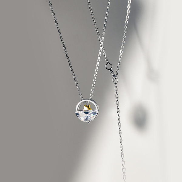 A34607 s925 sterling silver hollowed necklace