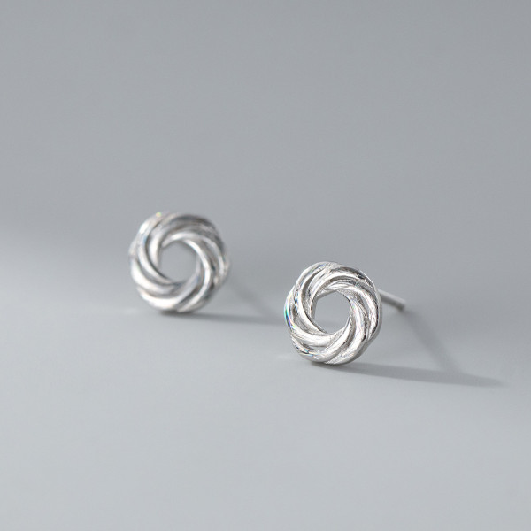 A39660 s925 sterling silver hollowed bar stud design unique earrings