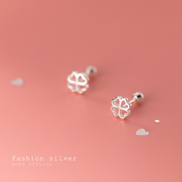 A33162 s925 sterling silver trendy hollowed earrings