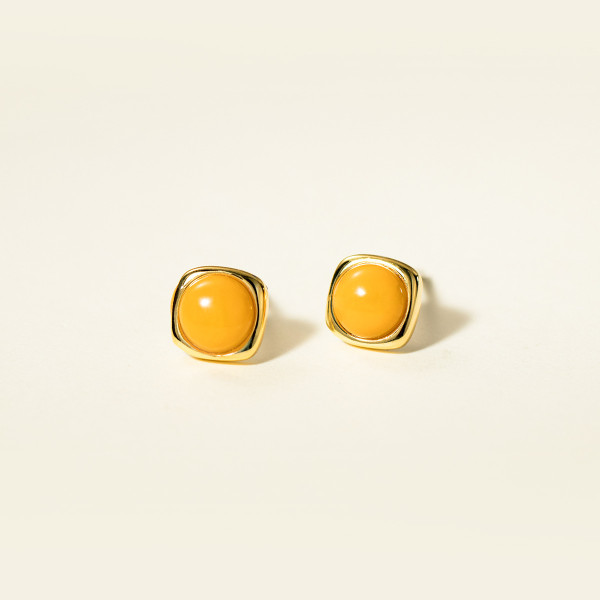 A45806 s925 sterling silver trendy sweet circle square stud earrings