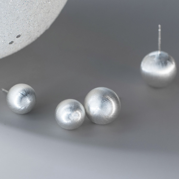 A46103 s925 sterling silver dainty simple ball bead stud earrings