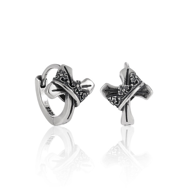 A43132 crown vintage s925 sterling silver unique design earrings