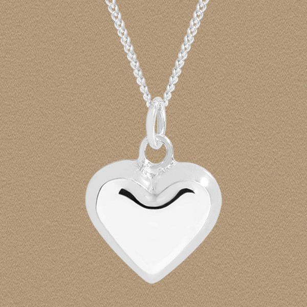 A44294 heart long sterling silver s925 heartshape necklace