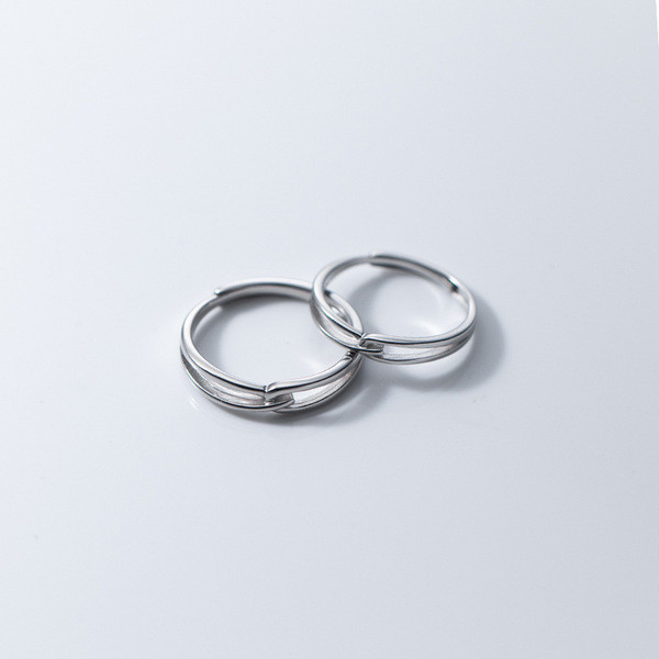 A34371 s925 sterling silver doublelayer chic sweet ring