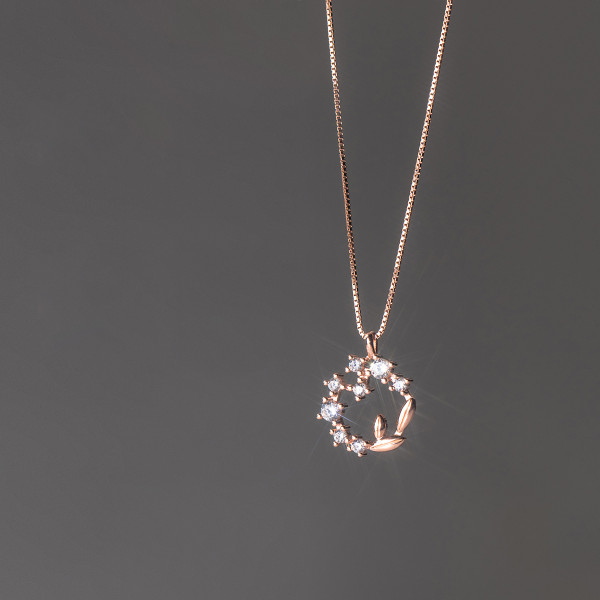 A36731 s925 sterling silver rhinestone necklace